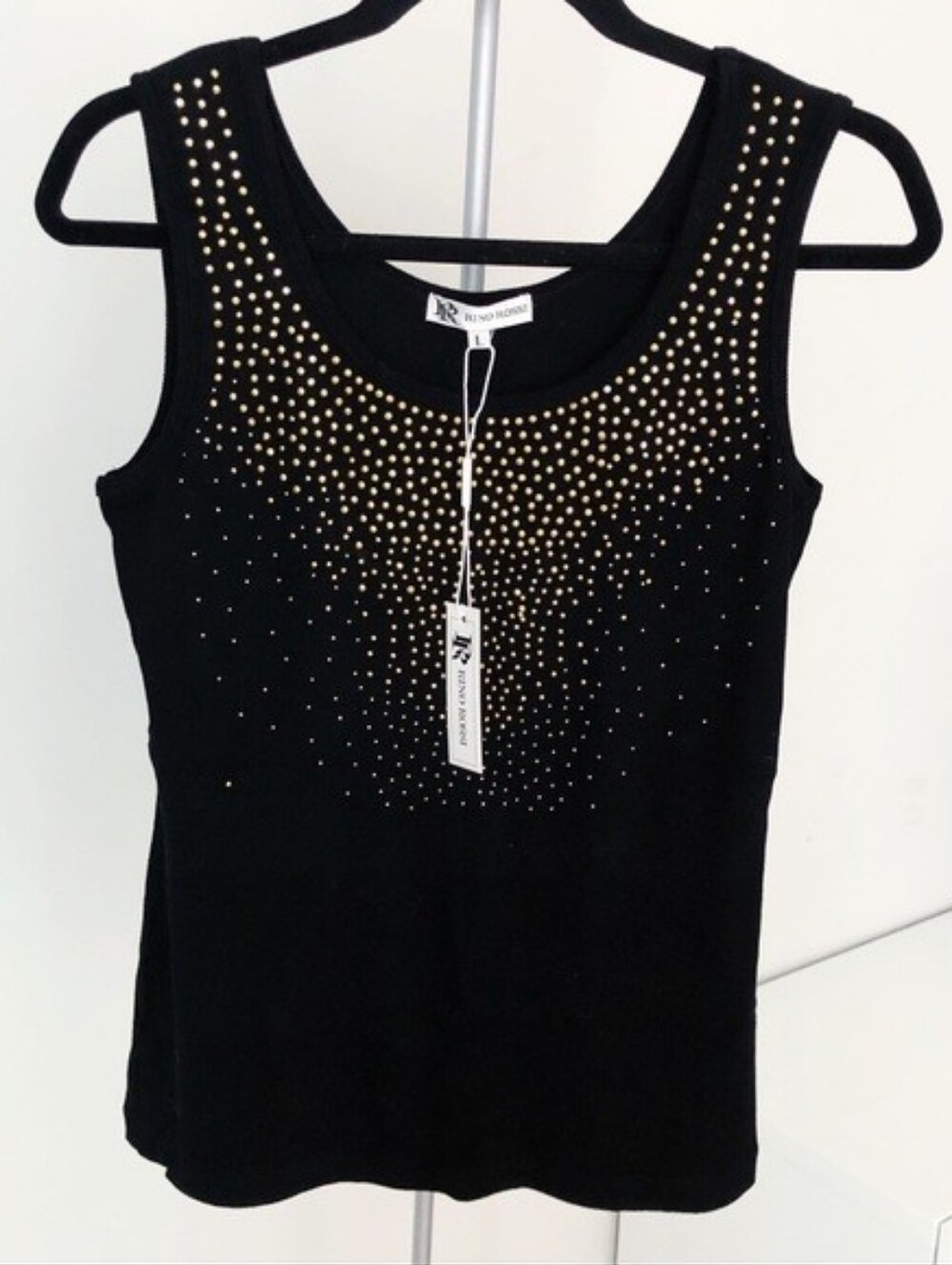 BNWT - Rino Rossi - (Size L) Women's Beaded Rhinestone Tank Top